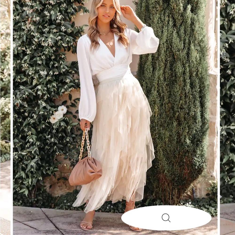 Vici Fell For You Ruffle Tulle Maxi Skirt